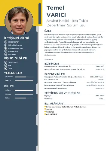 Hukuk Sekreteri Cv Örnekleri cv indir